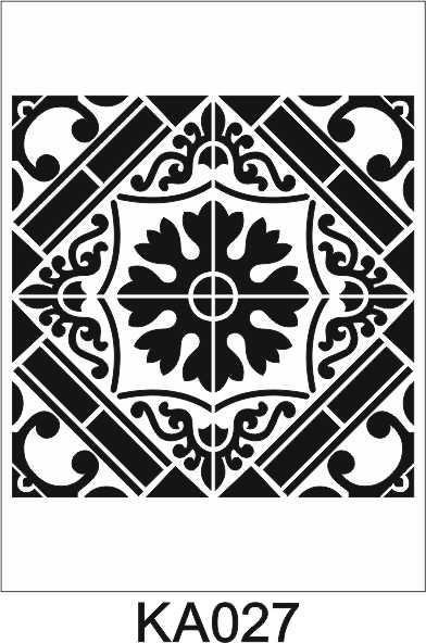 Kare ve Fayans Desenler Stencil Şablon (33x33) KA-027