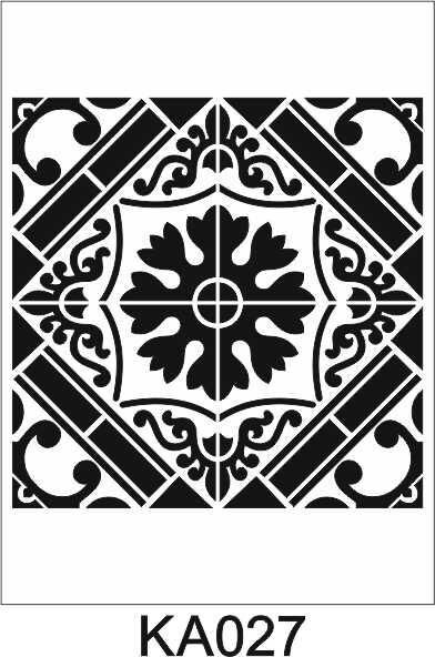 Kare ve Fayans Desenler Stencil Şablon (33x33) KA-027