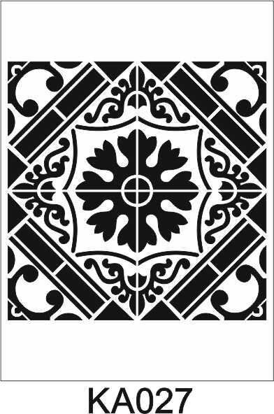 Kare ve Fayans Desenler Stencil Şablon (33x33) KA-027