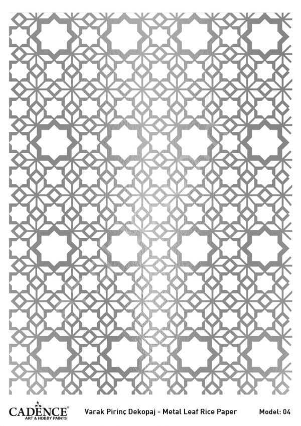 Cadence Gümüş Varak Pirinç Dekoapaj Kağıdı - Model 04