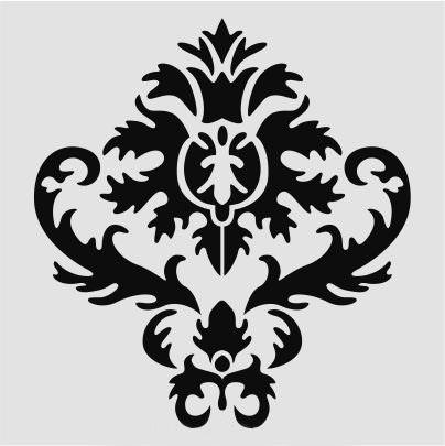 Damask Desen Stencil Şablon (25x25) DA-045