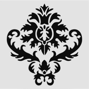 Damask Desen Stencil Şablon (25x25) DA-045
