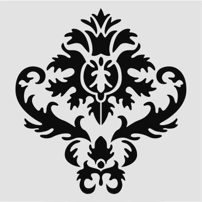 Damask Desen Stencil Şablon (25x25) DA-045