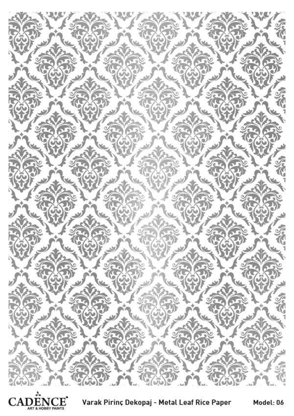 Cadence Gümüş Varak Pirinç Dekoapaj Kağıdı - Model 06