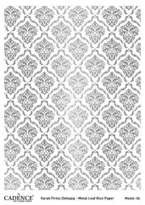 Cadence Gümüş Varak Pirinç Dekoapaj Kağıdı - Model 06