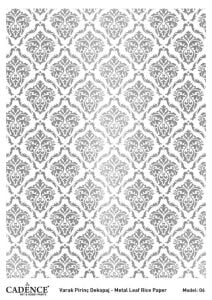 Cadence Gümüş Varak Pirinç Dekoapaj Kağıdı - Model 06