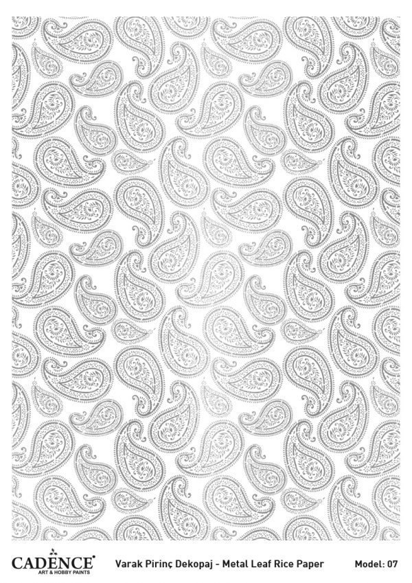 Cadence Gümüş Varak Pirinç Dekoapaj Kağıdı - Model 07