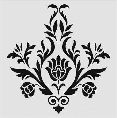 Damask Desen Stencil Şablon (25x25) DA-043
