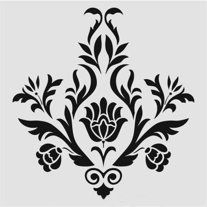 Damask Desen Stencil Şablon (25x25) DA-043