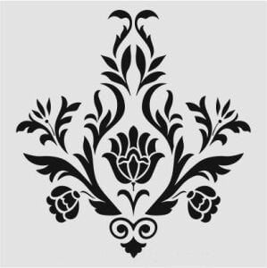 Damask Desen Stencil Şablon (25x25) DA-043