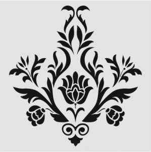 Damask Desen Stencil Şablon (25x25) DA-043