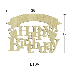 Ahşap Happy Brithday Duvar ve Kapı Panosu L106