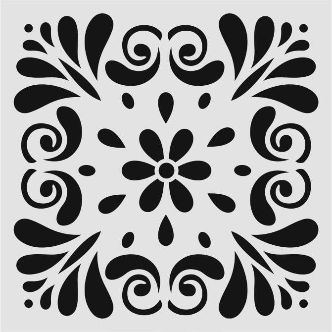 Kare ve Fayans Desenler Stencil Şablon (33x33) KA-060