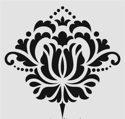 Damask Desen Stencil Şablon (25x25) DA-042