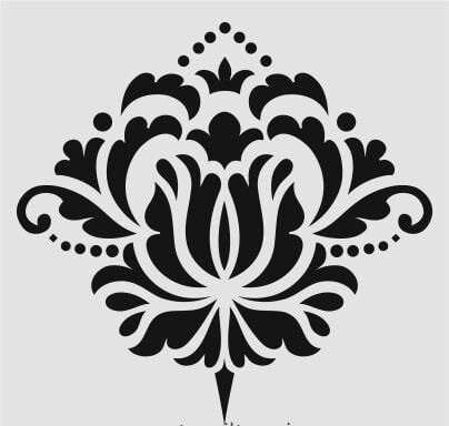 Damask Desen Stencil Şablon (25x25) DA-042