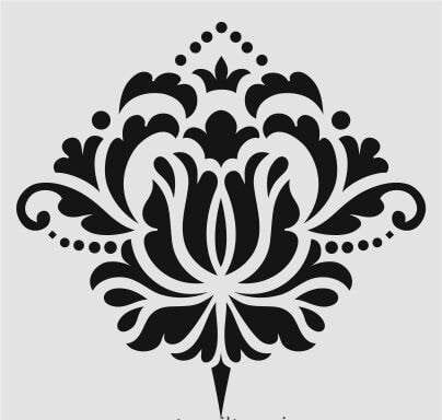 Damask Desen Stencil Şablon (25x25) DA-042