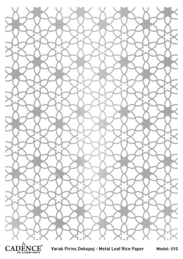 Cadence Gümüş Varak Pirinç Dekoapaj Kağıdı - Model 10
