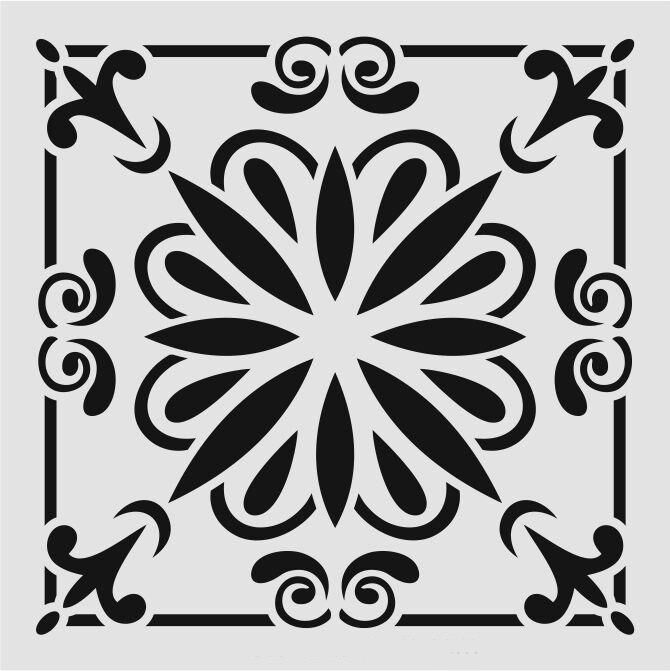 Kare ve Fayans Desenler Stencil Şablon (33x33) KA-062
