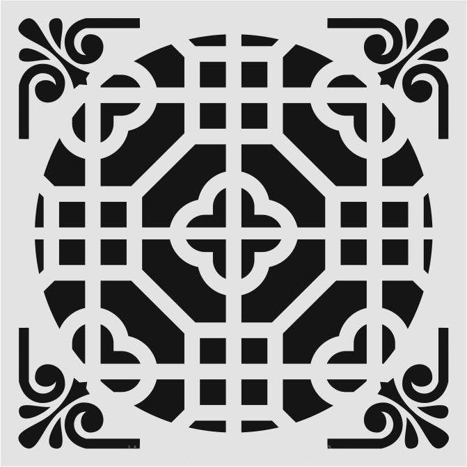 Kare ve Fayans Desenler Stencil Şablon (33x33) KA-063