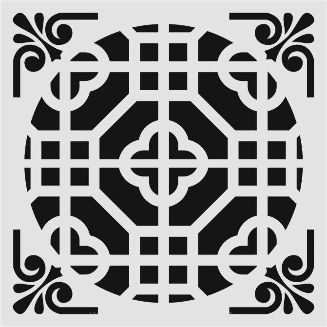 Kare ve Fayans Desenler Stencil Şablon (33x33) KA-063