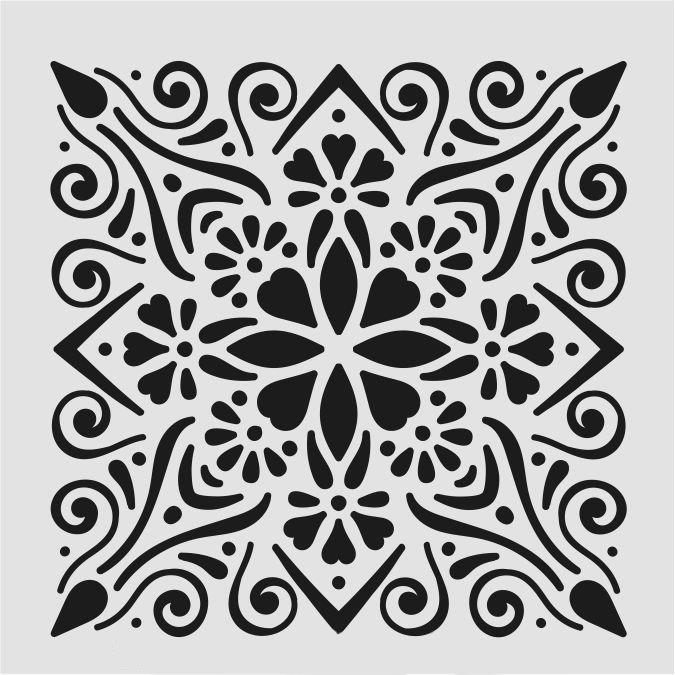 Kare ve Fayans Desenler Stencil Şablon (33x33) KA-046