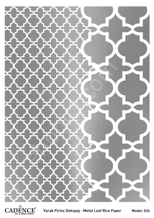 Cadence Gümüş Varak Pirinç Dekoapaj Kağıdı - Model 26