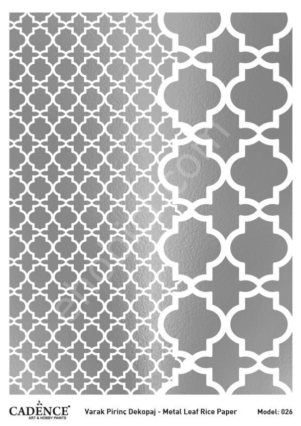 Cadence Gümüş Varak Pirinç Dekoapaj Kağıdı - Model 26