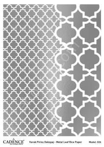 Cadence Gümüş Varak Pirinç Dekoapaj Kağıdı - Model 26