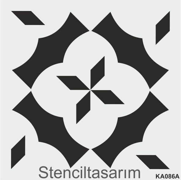 Boyutlu Kare ve Fayans Desenler Stencil Şablon (33x33) KA-086B