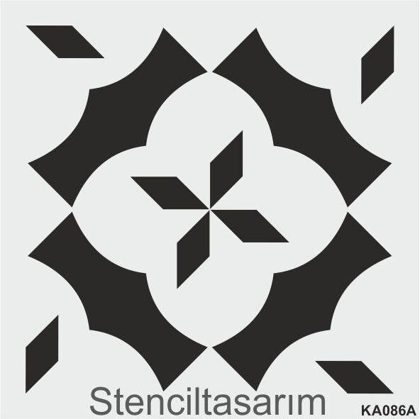 Boyutlu Kare ve Fayans Desenler Stencil Şablon (33x33) KA-086B