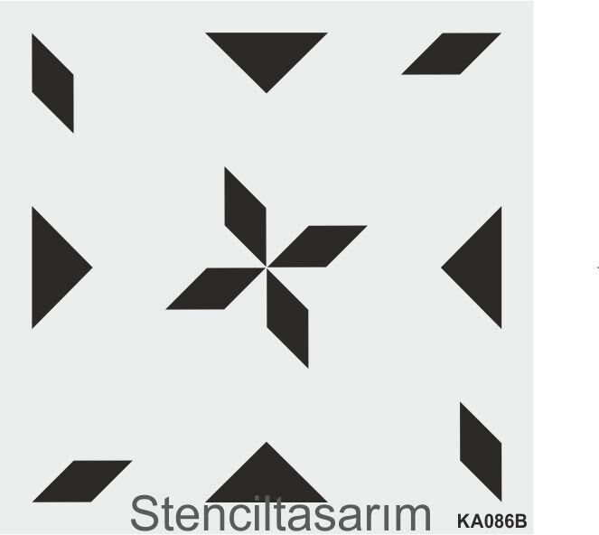 Boyutlu Kare ve Fayans Desenler Stencil Şablon (33x33) KA-086B