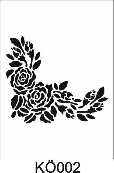 Köşe Desenler Stencil Şablon (25x25) KÖ-002