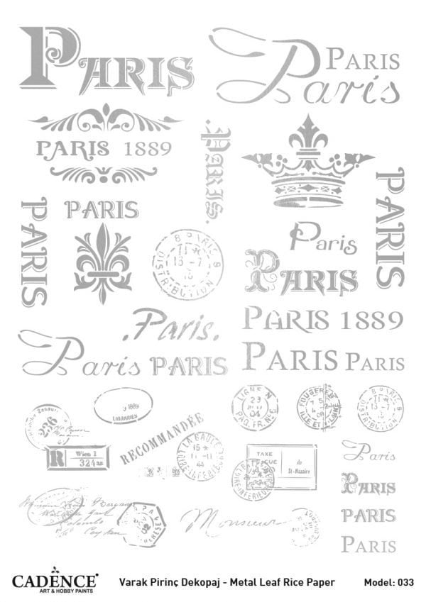 Cadence Gümüş Varak Pirinç Dekoapaj Kağıdı - Model 33