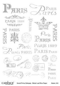 Cadence Gümüş Varak Pirinç Dekoapaj Kağıdı - Model 33