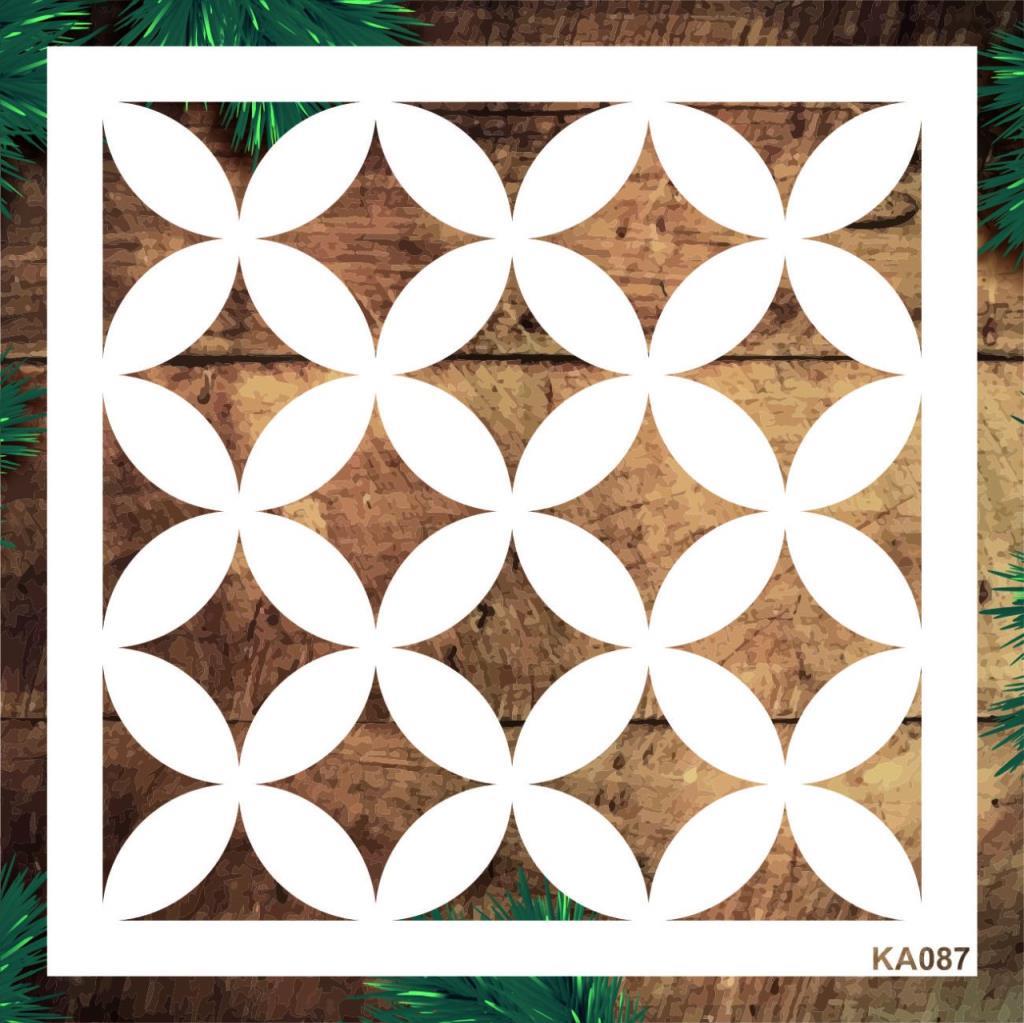 Kare ve Fayans Desenler Stencil Şablon (33x31,5) KA-087