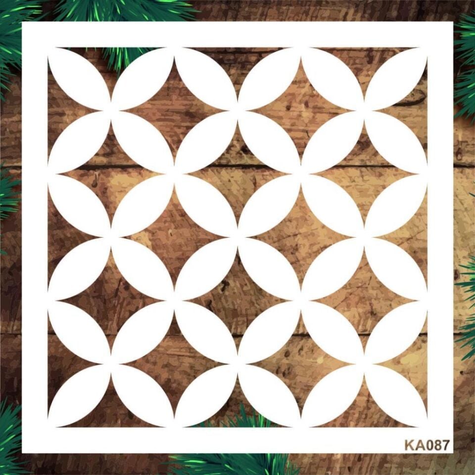 Kare ve Fayans Desenler Stencil Şablon (33x31,5) KA-087