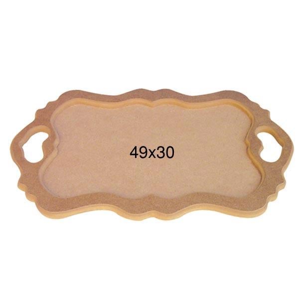 Ahşap Kalp Tutacaklı Tepsi 49x30cm T701