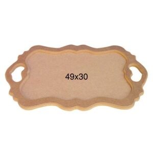 Ahşap Kalp Tutacaklı Tepsi 49x30cm T701