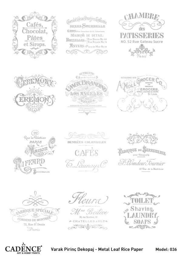Cadence Gümüş Varak Pirinç Dekoapaj Kağıdı - Model 36
