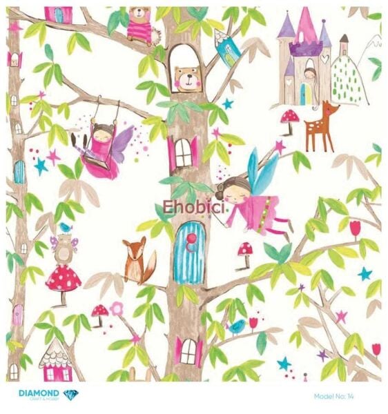 Diamond Pirinç Dekopaj Kağıdı - 014 - 30x30