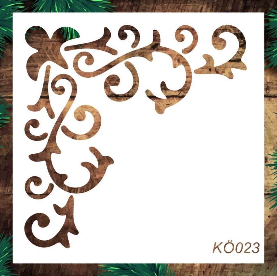 Köşe Desenler Stencil Şablon (25x25) KÖ-023