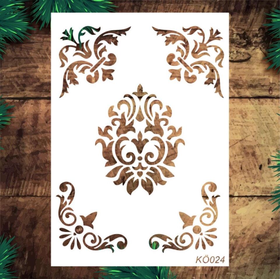 Köşe Desenler Stencil Şablon (25x35) KÖ-024