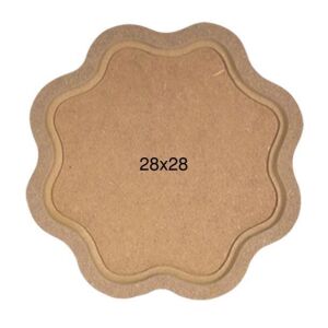 Ahşap Papatya Tepsi 28x28cm T723