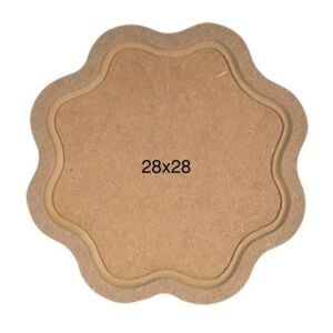 Ahşap Papatya Tepsi 28x28cm T723