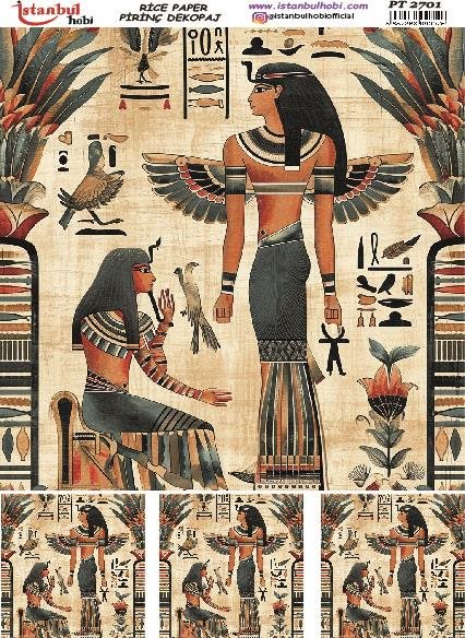 Pirinç Dekopaj Kağıdı 30x42cm PT-2701 Antik Mısır