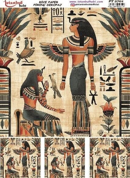 Pirinç Dekopaj Kağıdı 30x42cm PT-2701 Antik Mısır