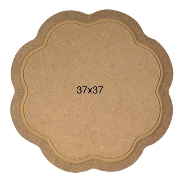 Ahşap Papatya Tepsi 37x37cm T722