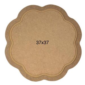 Ahşap Papatya Tepsi 37x37cm T722