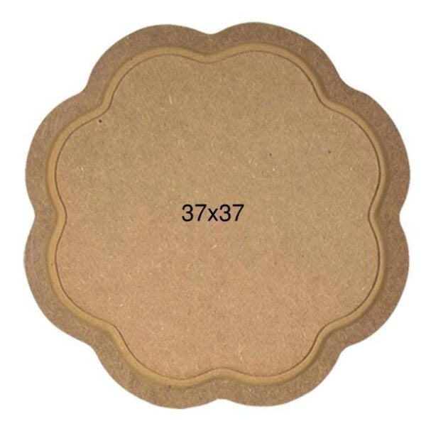 Ahşap Papatya Tepsi 37x37cm T722