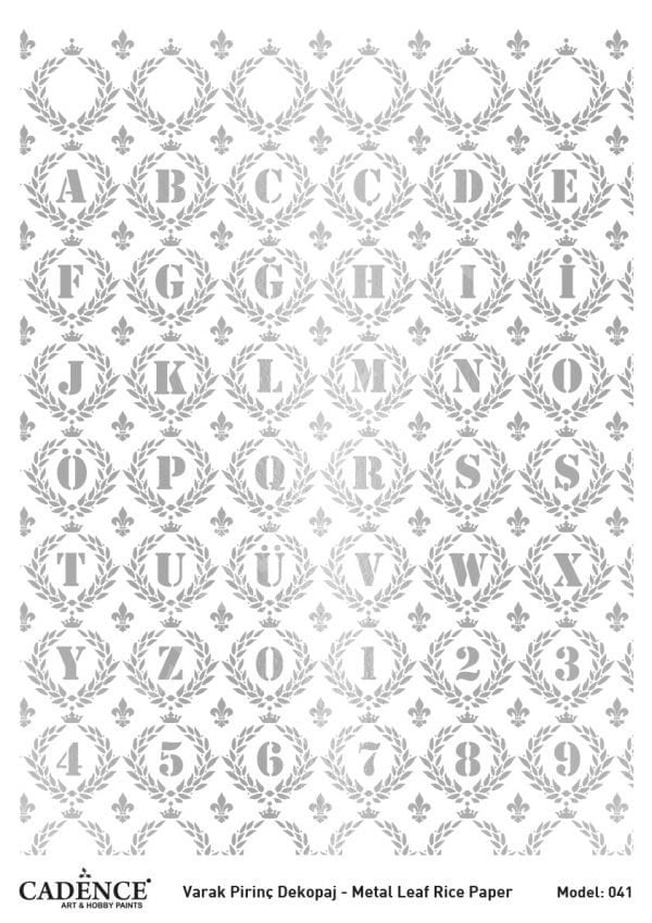 Cadence Gümüş Varak Pirinç Dekoapaj Kağıdı - Model 41